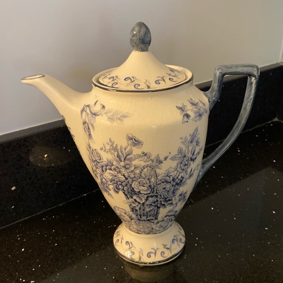 Other - Coffee Pot Teapot Blue Toile Vintage Large